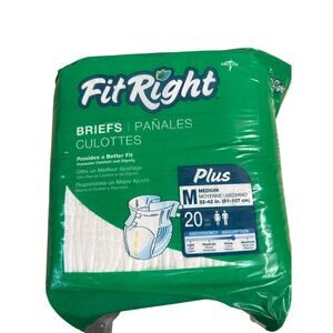 Fit Right plus briefs  and adult incontinence diapers med 20